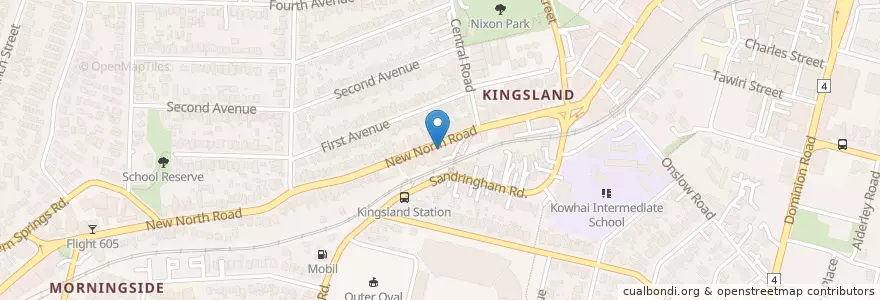 Mapa de ubicacion de Kingslander en Nova Zelândia, Auckland, Albert-Eden.