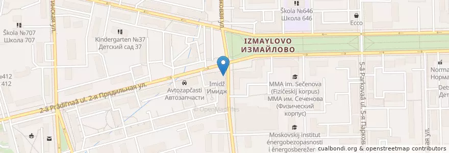 Mapa de ubicacion de Горздрав en Russia, Distretto Federale Centrale, Москва, Восточный Административный Округ, Район Измайлово.