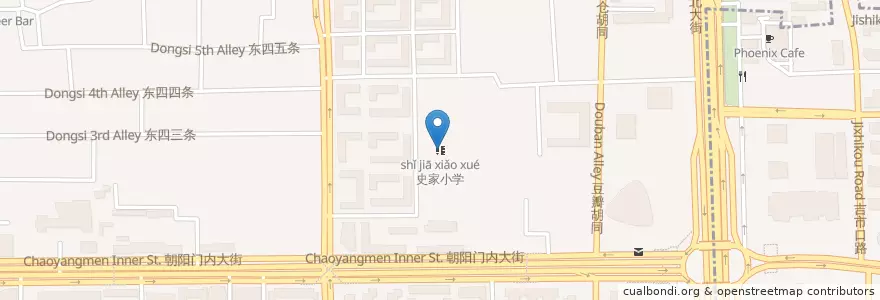 Mapa de ubicacion de 史家小学 en China, Beijing, Hebei, Dongcheng District.