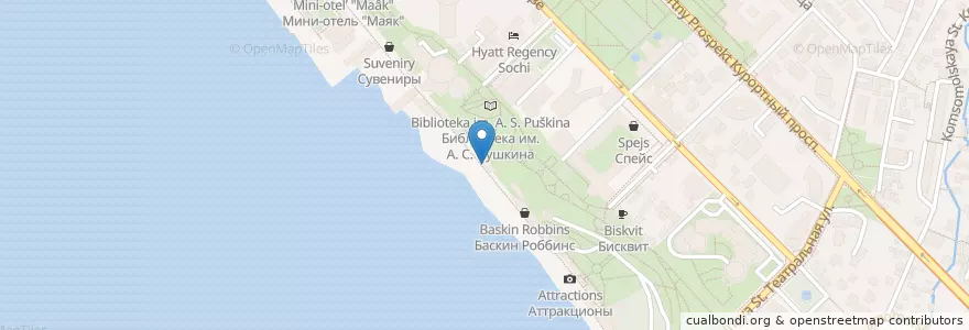 Mapa de ubicacion de Del Mar en 러시아, 남부연방관구, Краснодарский Край, Городской Округ Сочи.
