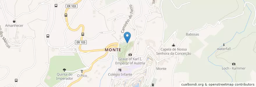 Mapa de ubicacion de Fontenario de nossa Senhora do Monte en Portekiz, Monte.