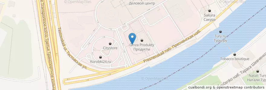 Mapa de ubicacion de Старбакс en ロシア, 中央連邦管区, モスクワ, Центральный Административный Округ, Пресненский Район.