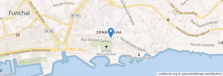 Mapa de ubicacion de O Jango en Portugal, Funchal (Santa Maria Maior).
