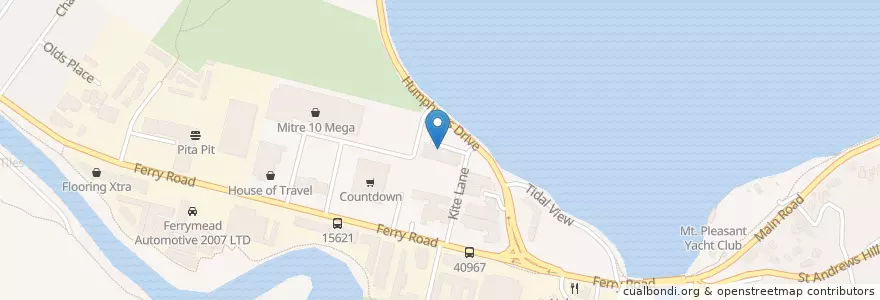 Mapa de ubicacion de Cafe Metro en ニュージーランド, カンタベリー, Christchurch City, Linwood-Central-Heathcote Community, Ferrymead.