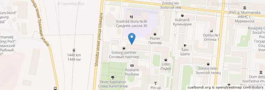 Mapa de ubicacion de Первая en ロシア, 北西連邦管区, Мурманская Область, Городской Округ Мурманск.