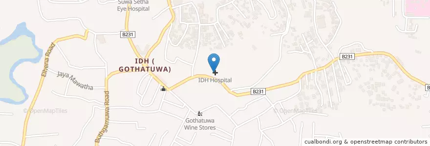 Mapa de ubicacion de IDH Hospital en 스리랑카, බස්නාහිර පළාත, කොළඹ දිස්ත්‍රික්කය.