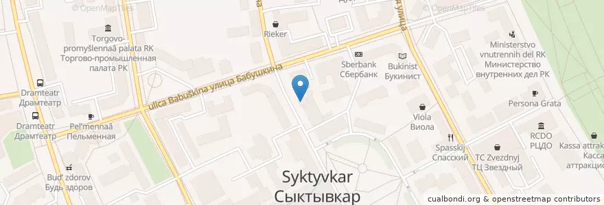 Mapa de ubicacion de Аптека №1 en Russia, Northwestern Federal District, Komi Republic, Syktyvkar Urban Okrug.
