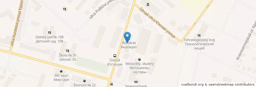 Mapa de ubicacion de Фрау Марта en Rusland, Северо-Западный Федеральный Округ, Республика Коми, Городской Округ Сыктывкар.