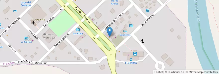 Mapa de ubicacion de 9301 Cafe Bar en アルゼンチン, チリ, サンタクルス州, El Chaltén, Lago Argentino, El Chaltén.