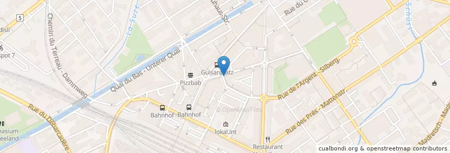 Mapa de ubicacion de Brasserie City Bar en سوئیس, برن, Verwaltungsregion Seeland, Verwaltungskreis Biel/Bienne, Biel/Bienne.