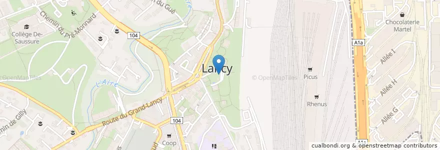 Mapa de ubicacion de Grand-Lancy (GE) Mairie de Lancy en Zwitserland, Genève, Genève, Lancy.