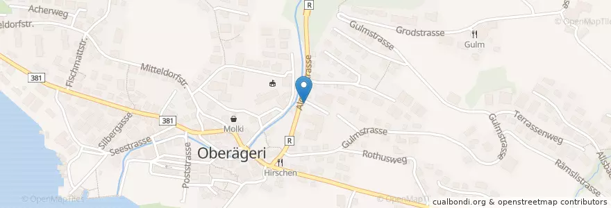 Mapa de ubicacion de Oberägeri Alosenstrasse / Maienmatt en Schweiz/Suisse/Svizzera/Svizra, Zug, Oberägeri.