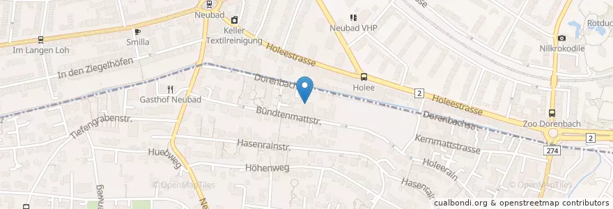Mapa de ubicacion de Binningen Dorenbachstrasse en Suiza, Basilea-Ciudad, Basilea.