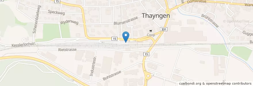 Mapa de ubicacion de Thayngen Bahnhof en Швейцария, Шаффхаузен, Thayngen.