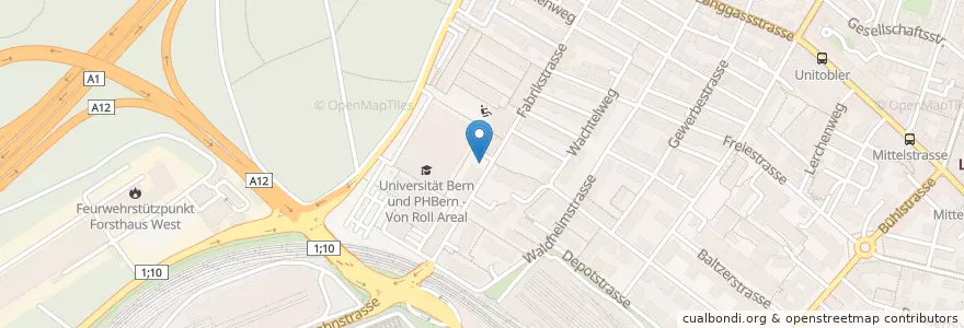 Mapa de ubicacion de Bern Länggasse / Fabrikstrasse en Switzerland, Bern/Berne, Verwaltungsregion Bern-Mittelland, Verwaltungskreis Bern-Mittelland, Bern.