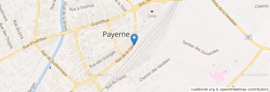 Mapa de ubicacion de Payerne Gare en Svizzera, Vaud, District De La Broye-Vully, Payerne.