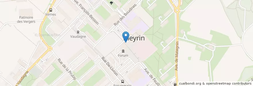 Mapa de ubicacion de Meyrin Commune de Meyrin en スイス, ジュネーヴ, Meyrin, ジュネーヴ, Meyrin.