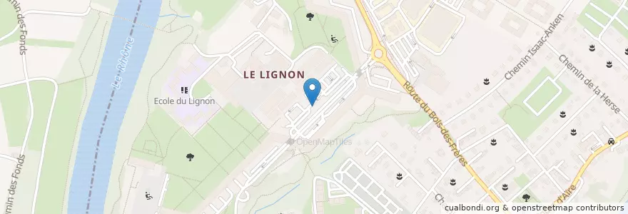 Mapa de ubicacion de Vernier Centre Commercial du Lignon en Schweiz/Suisse/Svizzera/Svizra, Genève, Genève, Vernier.