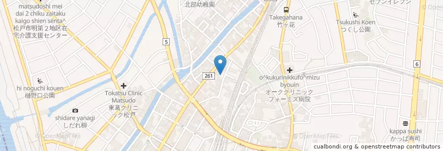 Mapa de ubicacion de 日行庵 en Japon, Préfecture De Chiba, 松戸市.