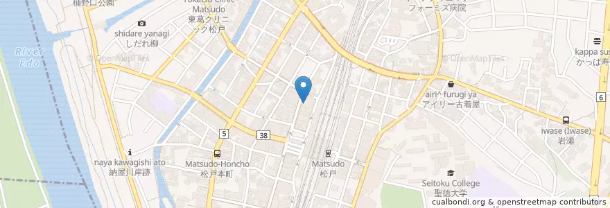 Mapa de ubicacion de 松戸パーキング en Giappone, Prefettura Di Chiba, 松戸市.