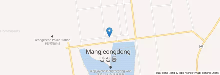 Mapa de ubicacion de 동부동 en Corea Del Sur, Gyeongsang Del Norte, 영천시, 동부동.