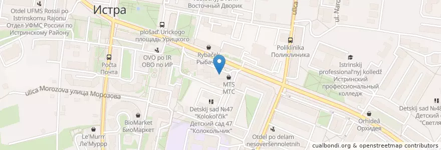 Mapa de ubicacion de 36,6 en 러시아, Центральный Федеральный Округ, Московская Область, Городской Округ Истра.