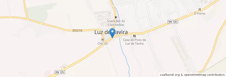 Mapa de ubicacion de Café Luzense en ポルトガル, Algarve, Algarve, Faro, Tavira, Luz De Tavira E Santo Estévão.