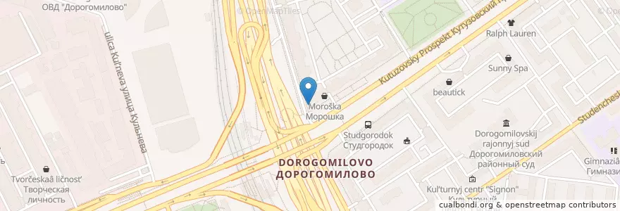 Mapa de ubicacion de Кофе Хауз en Rusia, Центральный Федеральный Округ, Москва, Западный Административный Округ, Район Дорогомилово.