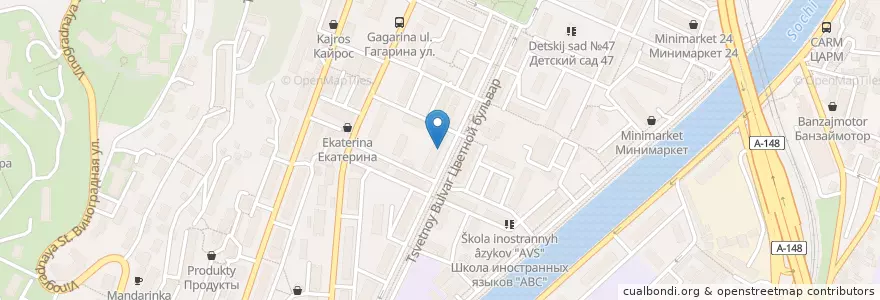 Mapa de ubicacion de Вареничный дворик en Russia, South Federal District, Krasnodar Krai, Resort Town Of Sochi (Municipal Formation).