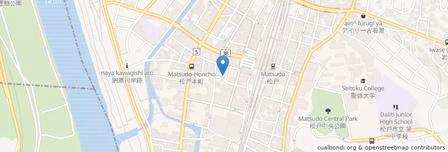 Mapa de ubicacion de カプリチョーザ en 日本, 千葉県, 松戸市.