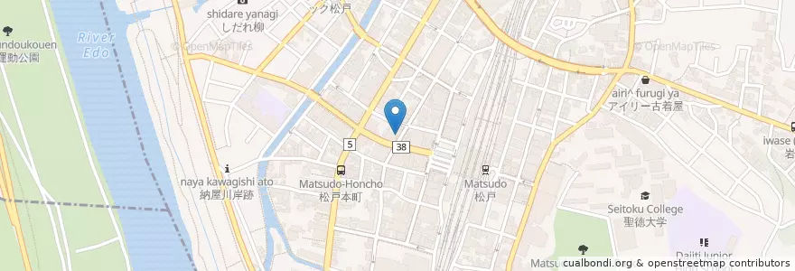 Mapa de ubicacion de カレー印度 en 日本, 千葉県, 松戸市.