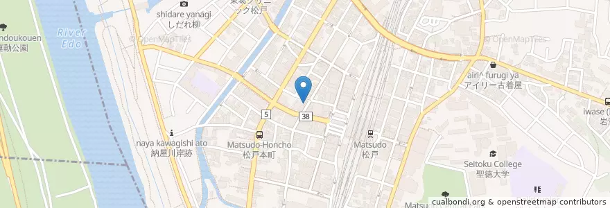 Mapa de ubicacion de 上州屋 en Giappone, Prefettura Di Chiba, 松戸市.