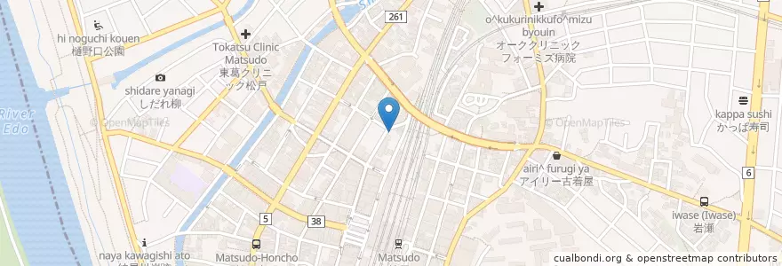 Mapa de ubicacion de 第1日発駐車場 en 日本, 千葉県, 松戸市.