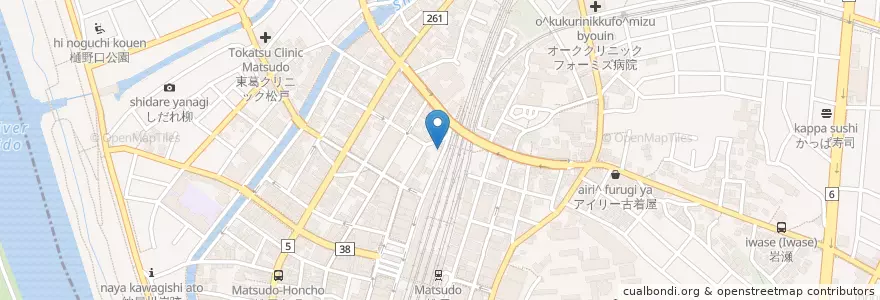 Mapa de ubicacion de Petit Coquin en Japan, Präfektur Chiba, 松戸市.