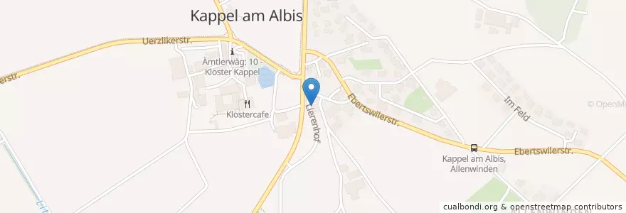 Mapa de ubicacion de Gasthaus Adler en Switzerland, Zurich, Bezirk Affoltern, Kappel Am Albis.