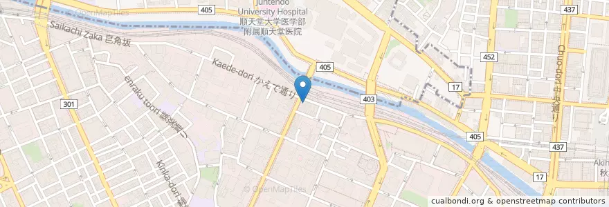 Mapa de ubicacion de ひまわり寿司 en Japonya, 東京都, 千代田区.