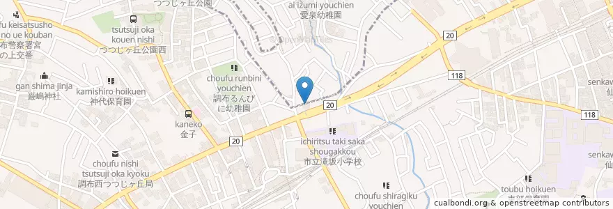 Mapa de ubicacion de 華屋与兵衛 en ژاپن, 東京都, 調布市.