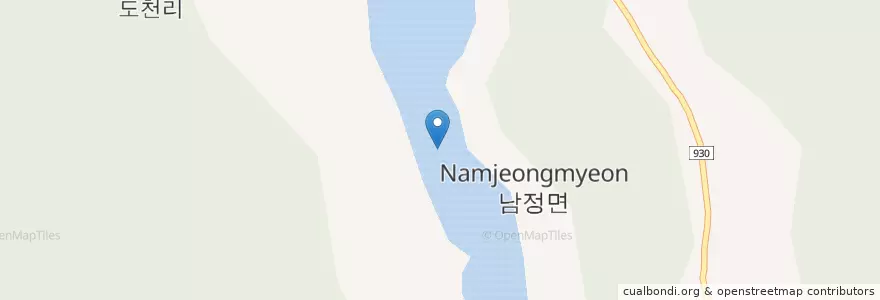Mapa de ubicacion de 남정면 en 대한민국, 경상북도, 영덕군, 남정면.