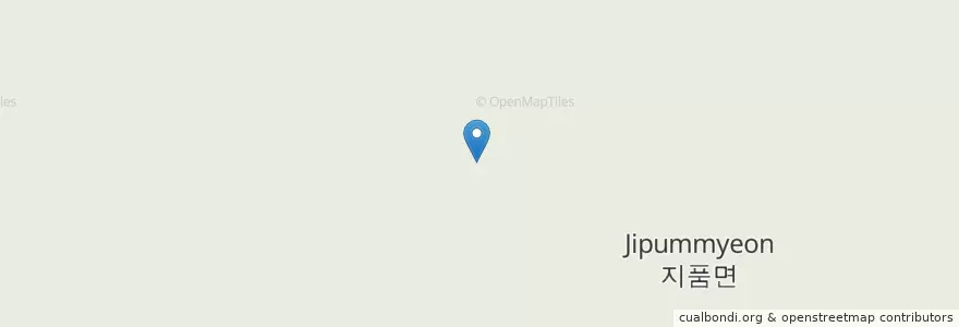 Mapa de ubicacion de 지품면 en 대한민국, 경상북도, 영덕군, 지품면.