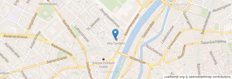 Mapa de ubicacion de Kita Tandem en Suisse, Zurich, District De Zurich, Zurich.