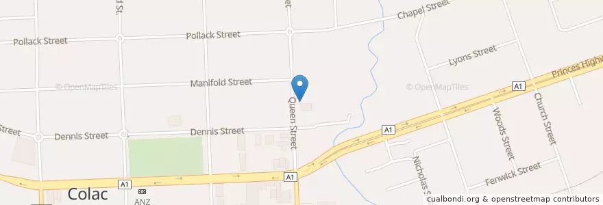 Mapa de ubicacion de Colac Magistrates Court en 澳大利亚, 维多利亚州, Shire Of Colac Otway.