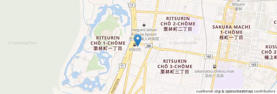 Mapa de ubicacion de 諏訪神社 en ژاپن, 香川県, 高松市.