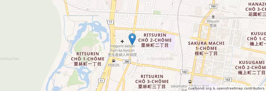 Mapa de ubicacion de 高松栗林郵便局 en ژاپن, 香川県, 高松市.