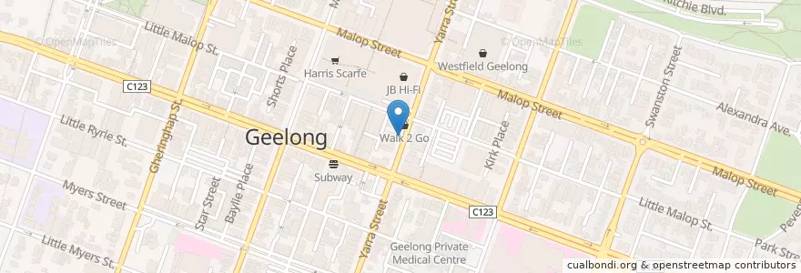 Mapa de ubicacion de Catch on Yarra en Australien, Victoria, City Of Greater Geelong.