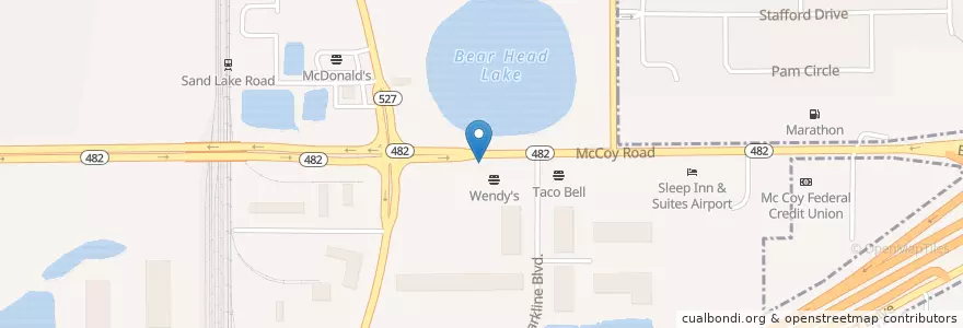 Mapa de ubicacion de Wendy's en United States, Florida, Orange County.