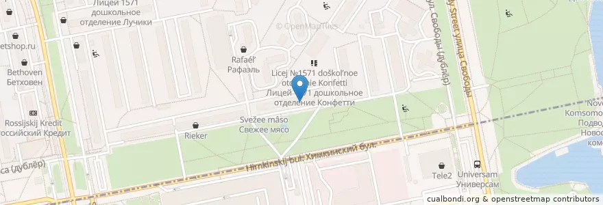 Mapa de ubicacion de Тушинский отдел ЗАГС en Rusia, Distrito Federal Central, Москва, Северо-Западный Административный Округ.