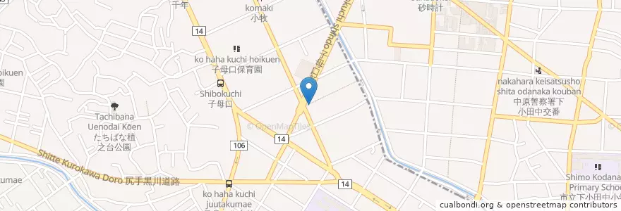 Mapa de ubicacion de 小僧寿し en Japonya, 神奈川県, 川崎市, 中原区.