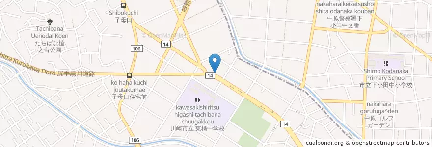 Mapa de ubicacion de ドレミファクラブ en Япония, Канагава, Кавасаки, Накахара.
