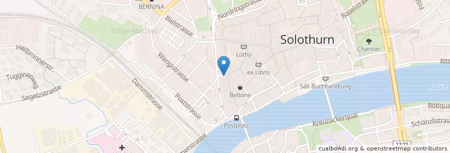 Mapa de ubicacion de Tiger Bar & Lounge en Svizzera, Soletta, Amtei Solothurn-Lebern, Bezirk Solothurn, Solothurn.