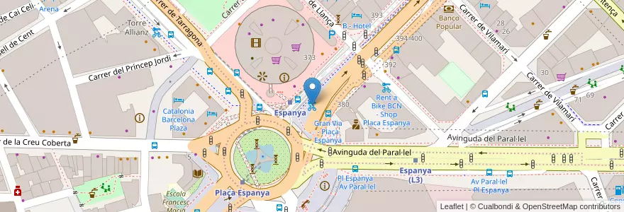Mapa de ubicacion de 94 - Gran Via 375 en Espanha, Catalunha, Barcelona, Barcelonès, Barcelona.